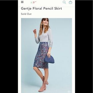 Anthropologie Maeve Gertje Floral pencil skirt Med